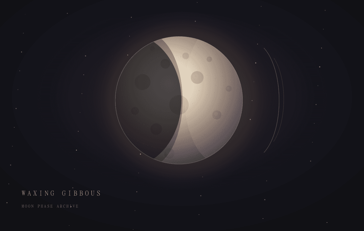 Waxing gibbous moon phase